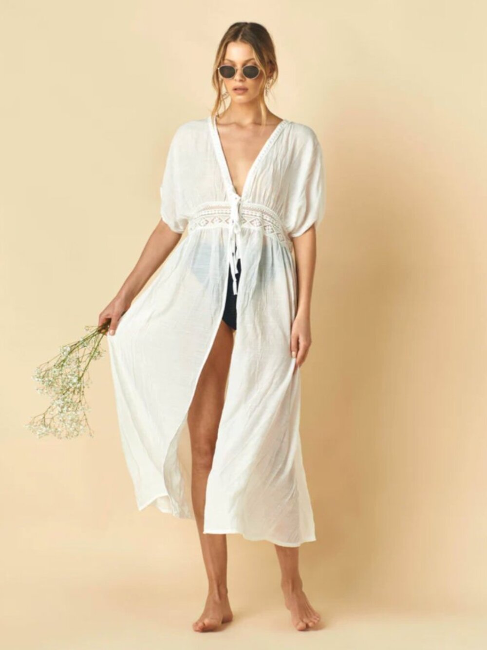 NWT Montce White Sheer Cover Up, One Size